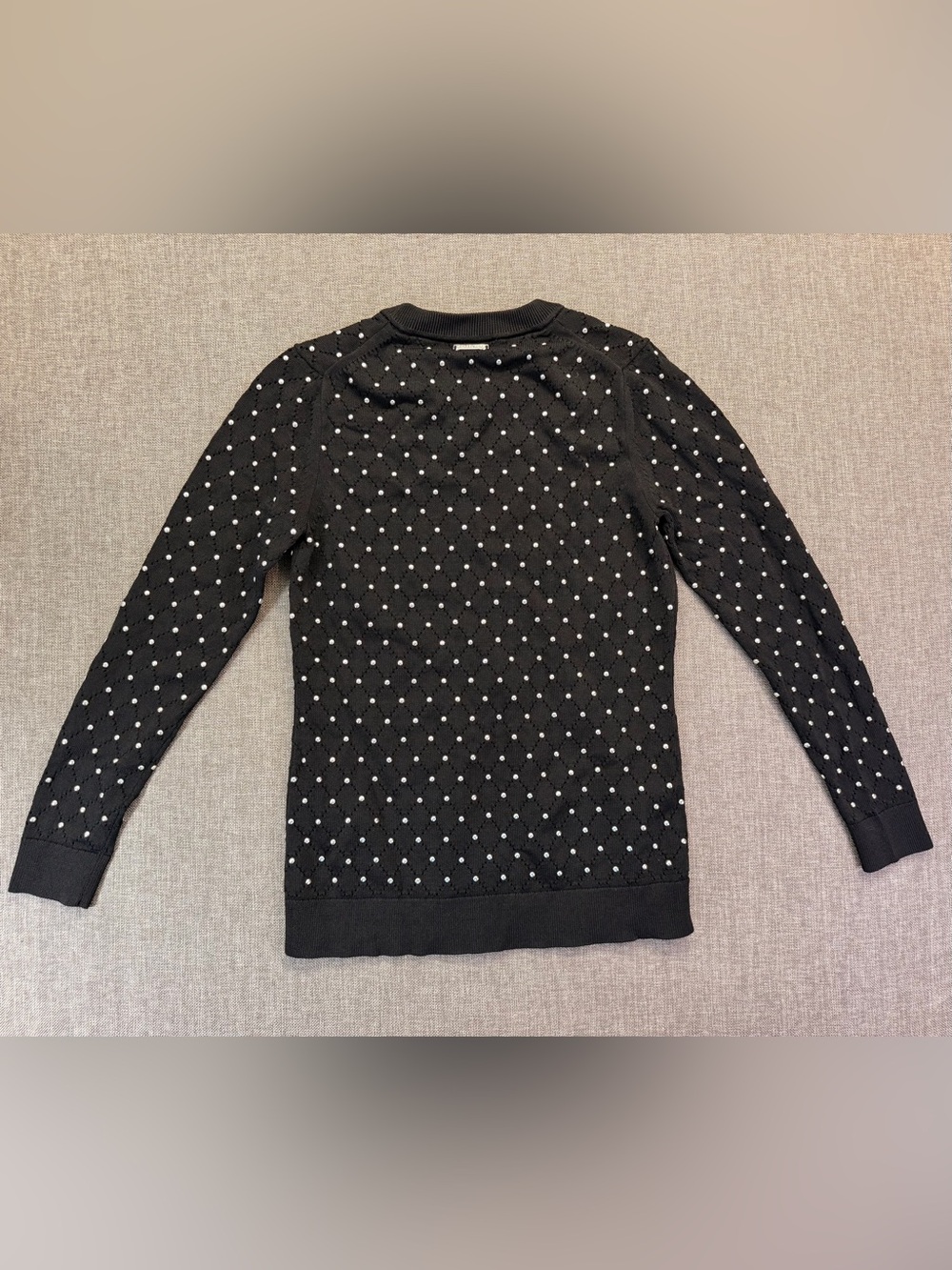 Michael Kors Black Crewneck Sweater with metal Stud Detail Small - Picture 2 of 7